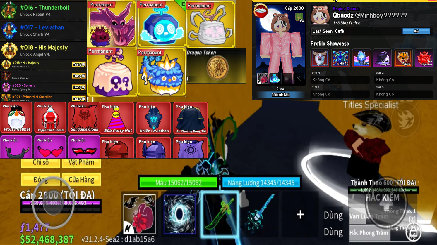 Acc Blox Fruits Chuyên PVP